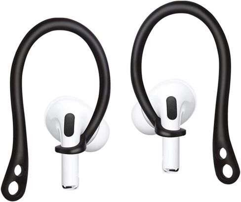 ALXCD Ear Hooks Compatible with AirPods Pro, Anti-Slip Over-Ear Soft TPU Earhook [Anti Slip][Anti Lost], Designed for AirPods Pro Headphones, 1 Pair, Black in Saudi Arabia