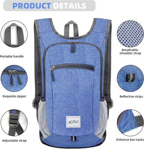 Hiking Backpack 15L Small Travel Backpack Lightweight Daypack Foldable Hiking Backpack Packable Camping Hiking Backpack for Women Men (Teal Blue) in Saudi Arabia