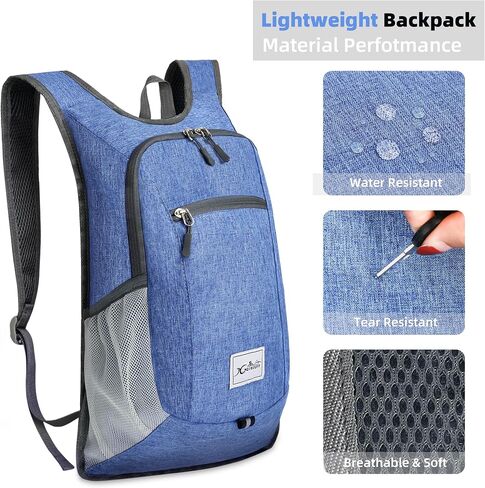 Hiking Backpack 15L Small Travel Backpack Lightweight Daypack Foldable Hiking Backpack Packable Camping Hiking Backpack for Women Men (Teal Blue) in Saudi Arabia