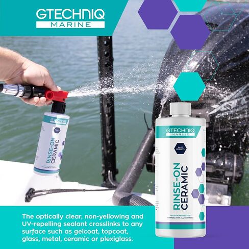 Gtechniq Rinse-on Ceramic - Marine Ceramic Sealant for Boats, Yachts & Jet Skis - Hose-On, Rinse-Off Spray - UV Protection, Repels Water & Dirt in Saudi Arabia