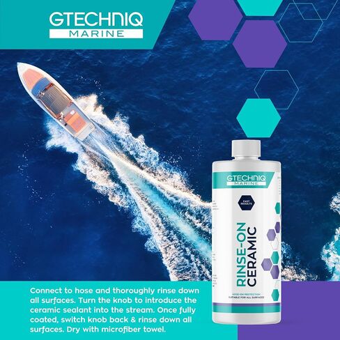 Gtechniq Rinse-on Ceramic - Marine Ceramic Sealant for Boats, Yachts & Jet Skis - Hose-On, Rinse-Off Spray - UV Protection, Repels Water & Dirt in Saudi Arabia