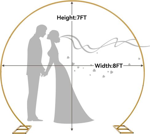 Wedding Arch Backdrop Stand Square 6.5FT Heavy Duty Metal Frame, Balloon Arch Stand Adjustable Photo Booth Decor for Baby Showers, Halloween Parties, Birthdays, Anniversaries in Kuwait