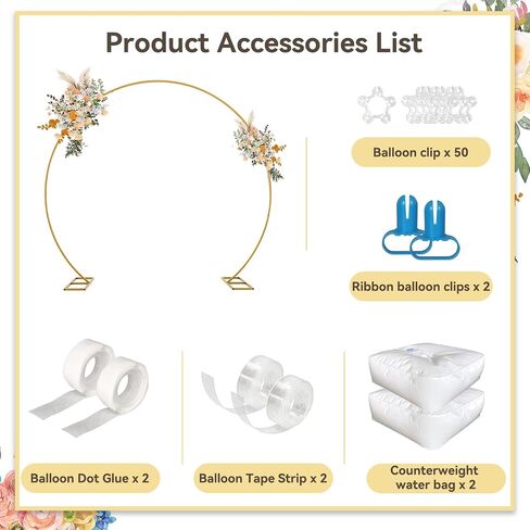 Wedding Arch Backdrop Stand Square 6.5FT Heavy Duty Metal Frame, Balloon Arch Stand Adjustable Photo Booth Decor for Baby Showers, Halloween Parties, Birthdays, Anniversaries in Kuwait