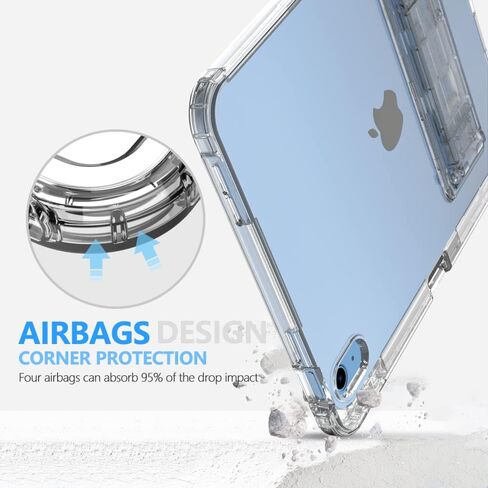 حافظة Puxicu لجهاز iPad الجيل العاشر 2022، غطاء مقاوم للصدمات مع واقي شاشة مدمج بمسند لجهاز iPad الجيل العاشر 10.9 بوصة 2022 (الطراز: A2696/A2757/A2777)، شفاف in Kuwait