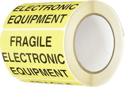 TapeCase Shipping Packing Labels "Fragile Electronic Equipment", Yellow/Black - 50 per Pack (1 Pack) in Saudi Arabia