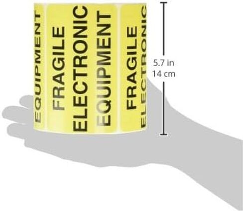 TapeCase Shipping Packing Labels "Fragile Electronic Equipment", Yellow/Black - 50 per Pack (1 Pack) in Saudi Arabia