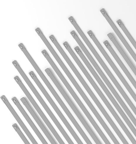 Sturdy 304 Steel Zip Ties - Zip Ties Heavy Duty Outdoor, Metal Zip Ties, Cable Ties, 0.18×10 Inch, 200 PCS, for Exhaust Wrap, Chain Link Fence Parts, Wire Fence Rolls, Poultry Fence Outdoor in Saudi Arabia
