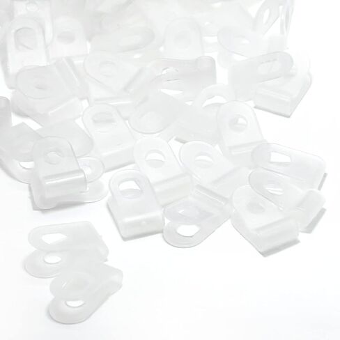 200pcs Nylon Plastic Cable Clamps, 1/8 Inch (3.2mm) Screw Mounting R Type Wires Cord Clip, Cord Fastener Clamp for Wire Management (Black) in Kuwait