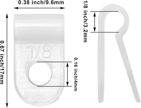 200pcs Nylon Plastic Cable Clamps, 1/8 Inch (3.2mm) Screw Mounting R Type Wires Cord Clip, Cord Fastener Clamp for Wire Management (Black) in Kuwait