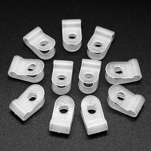 200pcs Nylon Plastic Cable Clamps, 1/8 Inch (3.2mm) Screw Mounting R Type Wires Cord Clip, Cord Fastener Clamp for Wire Management (Black) in Kuwait