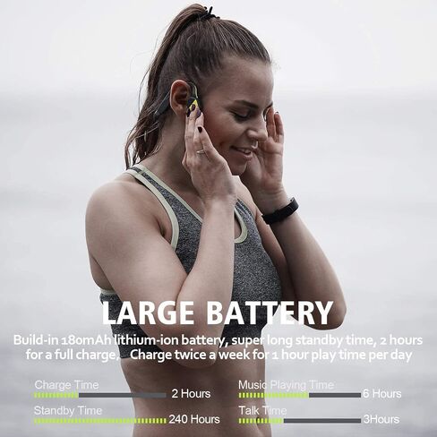 Bone Conduction Headphones F1 Sweat Resistant Wireless Earphones for Workouts and Running Bluetooth Headphones with Mic in Saudi Arabia