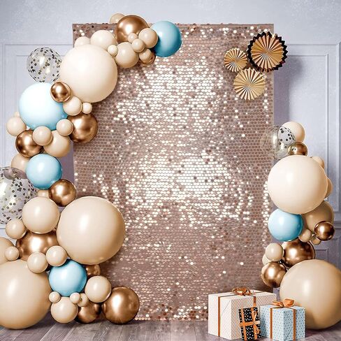 PartyDelight Sequin Wall Backdrop Gold Shiny Panels Shimmer Photography Props 4Ftx7Ft for Birthday Wedding Party Decoration in Saudi Arabia