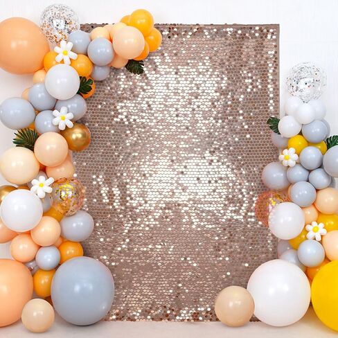 PartyDelight Sequin Wall Backdrop Gold Shiny Panels Shimmer Photography Props 4Ftx7Ft for Birthday Wedding Party Decoration in Saudi Arabia