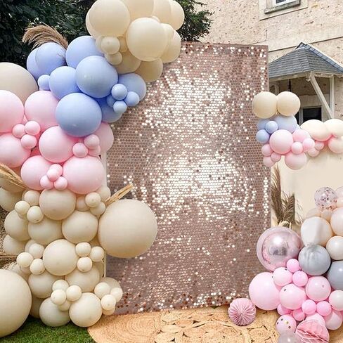 PartyDelight Sequin Wall Backdrop Gold Shiny Panels Shimmer Photography Props 4Ftx7Ft for Birthday Wedding Party Decoration in Saudi Arabia