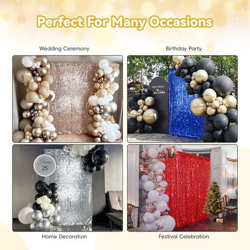 PartyDelight Sequin Wall Backdrop Gold Shiny Panels Shimmer Photography Props 4Ftx7Ft for Birthday Wedding Party Decoration in Saudi Arabia