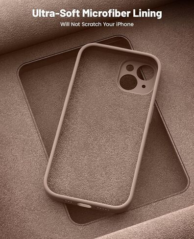 OTOFLY for iPhone 14 Case, Upgraded Silicone 14 Phone Case [2 Pack Screen Protectors][Camera Protection] Shockproof Women Men Girl Protective Case Cover for iPhone 14 6.1" - Light Brown in Saudi Arabia