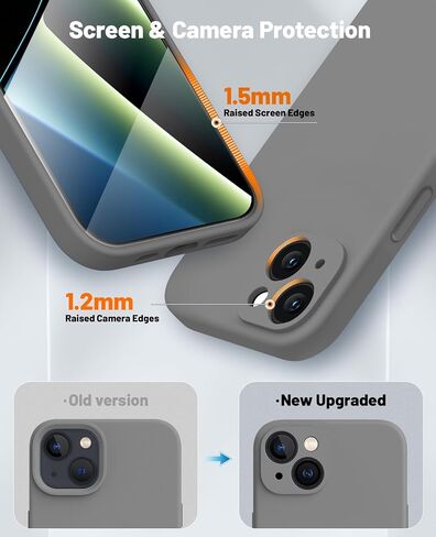 OTOFLY for iPhone 14 Case, Upgraded Silicone 14 Phone Case [2 Pack Screen Protectors][Camera Protection] Shockproof Women Men Girl Protective Case Cover for iPhone 14 6.1" - Light Brown in Saudi Arabia