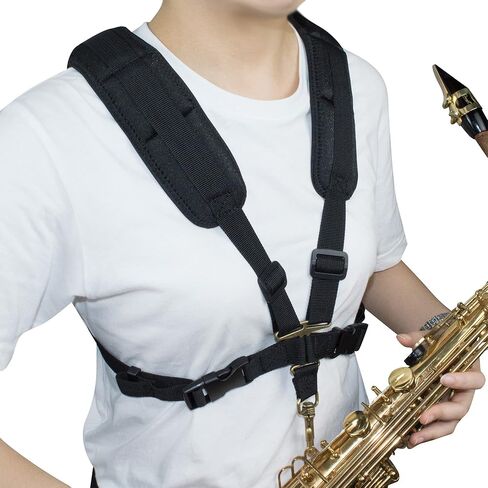 adorence Saxophone Harness Strap with Velcro Attachment: Comfort, Support, and Stability for Baritone, Tenor, Alto, and Bari Sax - H10 in Saudi Arabia