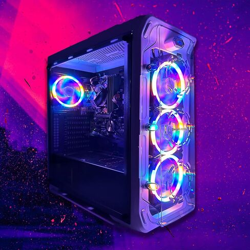 كمبيوتر ألعاب ABYS LUX مسبق البناء (وحدة المعالجة المركزية Intel i5 رباعية الحبل تصل إلى 3.6 جيجا هرتز، ذاكرة وصول عشوائي 16 جيجا بايت، AMD RX580 8G، 256 جيجا بايت SSD، 1 تيرابايت HDD، واي فاي، ويندوز 10 برو، دعم متعدد اللغات)، مصمم جرافيك، كمبيوتر لتحرير in Saudi Arabia