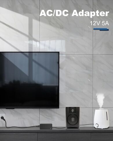 محول تيار متردد 12 فولت 5 أمبير تيار مستمر، محول تيار متردد 12 فولت 100-240 فولت 50-60 هرتز تيار متردد إلى تيار مستمر 12 فولت 5 أمبير، محول طاقة مع قابس مخرج تيار مستمر 5.5 مم × 2.5 مم، سلك طاقة تيار مستمر 3 أقدام + كابل طاقة تيار متردد 6 أقدام [9 أقدام] in Kuwait