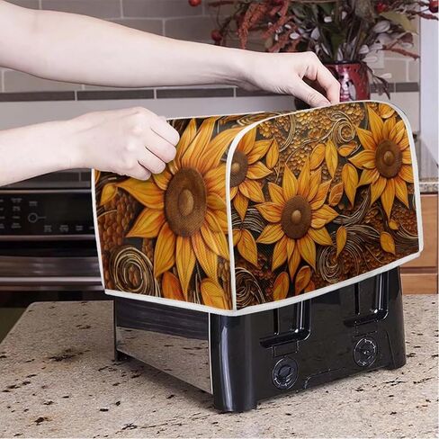 Dragonfly Daisy Toaster Cover 2 Slice Stain Resistant Bakeware Covers，Washable Kitchen Broiler Organizer Bag Fit for Most Standard Toasters, Machine Covers in Kuwait