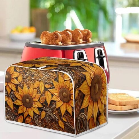 Dragonfly Daisy Toaster Cover 2 Slice Stain Resistant Bakeware Covers，Washable Kitchen Broiler Organizer Bag Fit for Most Standard Toasters, Machine Covers in Kuwait