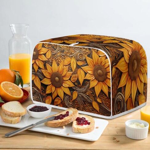Dragonfly Daisy Toaster Cover 2 Slice Stain Resistant Bakeware Covers，Washable Kitchen Broiler Organizer Bag Fit for Most Standard Toasters, Machine Covers in Kuwait