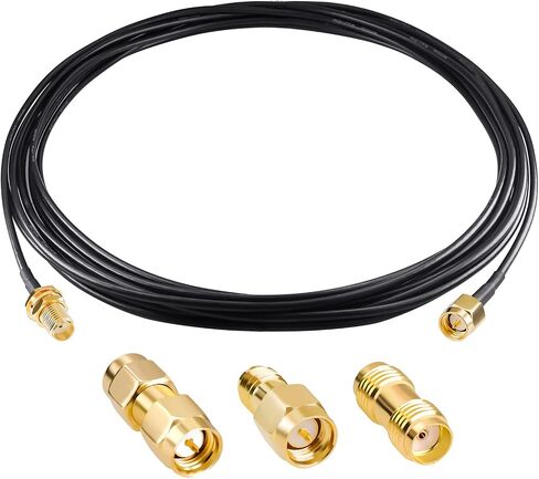 Goupchn Coaxial Cable SMA Male to SMA Female Bulkhead RG174 10ft/3m Cable with 3PCS Coax SMA Adapters in Saudi Arabia
