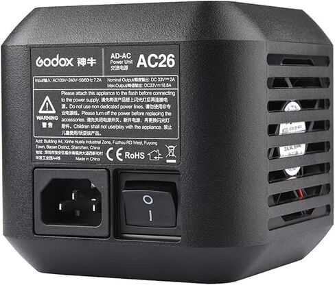 محول Godox AC-26 لـ Godox AD600 Pro الكل في واحد في الهواء الطلق فلاش ستروب Monolight، AC-100-240V-50/60 هرتز 7.2A in Saudi Arabia