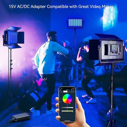 TAIFU 15V 4A 3A AC محول شاحن لGVM Great Videq Maker DC-625-1530 DC6251530 DC-6251530 DC625-1530 GVM RGB LED Studio Video Light Kit فيديو ضوء سلك إمداد الطاقة in Kuwait