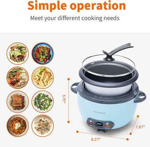 Small Rice Cooker 5 Cup Portable Cook Rice and Automatic keep-Warm,Non Stick Pot,This Mini Rice Cooker is a Great Gift for College Students(Blue) in Saudi Arabia