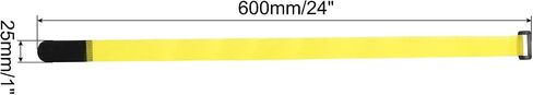 MECCANIXITY Fastening Hook and Loop Cable Tie 24 Inch x 1 Inch Reusable with Buckle Adjustable Multi-Purpose Wire Strap for Cord Management Yellow, Pack of 10 in Saudi Arabia
