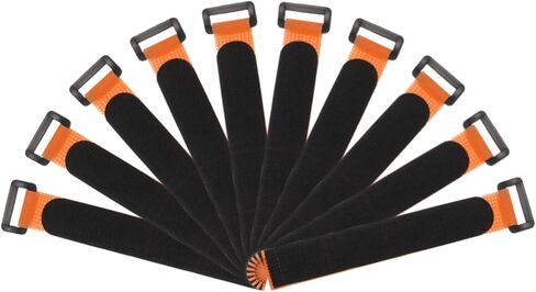 MECCANIXITY Fastening Hook and Loop Cable Tie 24 Inch x 1 Inch Reusable with Buckle Adjustable Multi-Purpose Wire Strap for Cord Management Yellow, Pack of 10 in Saudi Arabia