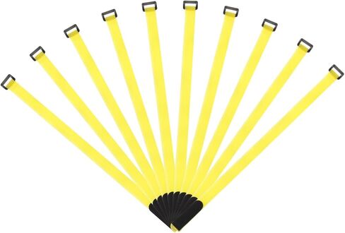 MECCANIXITY Fastening Hook and Loop Cable Tie 24 Inch x 1 Inch Reusable with Buckle Adjustable Multi-Purpose Wire Strap for Cord Management Yellow, Pack of 10 in Saudi Arabia