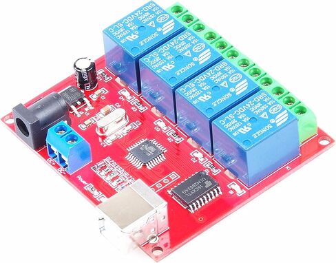 4-Channel 12V USB Control Switch Relay Module No Driver Required Plug and Play PC Smart Controller(12V 4-Channel) in Kuwait
