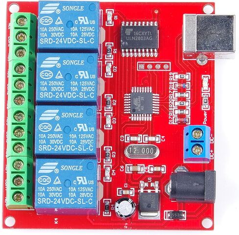 4-Channel 12V USB Control Switch Relay Module No Driver Required Plug and Play PC Smart Controller(12V 4-Channel) in Kuwait