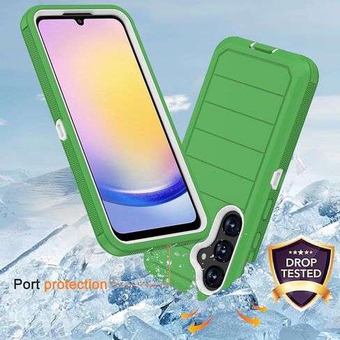 for Samsung Galaxy A25 5G Case with Belt Clip & Kickstand, Full-Body Protection Multi Layers Rugged Case with Belt Holster for Samsung Galaxy A25 5G 6.5 inch 2023 (Dark Blue+Blue) in Saudi Arabia