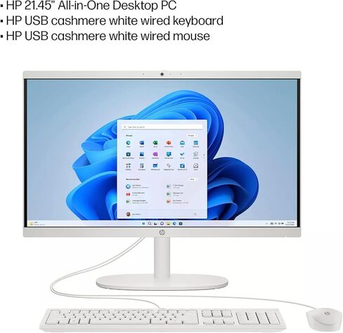 كمبيوتر مكتبي HP All-in-One الأحدث للأعمال، شاشة FHD مقاس 21.5 بوصة، Intel Celeron J4025، ذاكرة الوصول العشوائي 32 جيجابايت، 1 تيرابايت SSD، رسومات Intel UHD، Wi-Fi 6، Windows 11 Pro، مع ترخيص Microsoft Office وماوس مصمم in Saudi Arabia