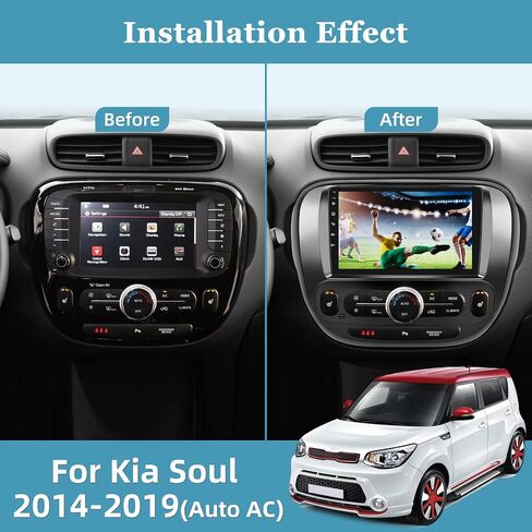 [2+64G] راديو سيارة Android 13 لسيارة Kia Soul 2014-2019 (Auto AC) مع Carplay اللاسلكي وAndroid Auto - شاشة ستيريو سيارة تعمل باللمس 9 بوصة - واجهة مستخدم متعددة/GPS/WiFi + كاميرا احتياطية AHD in Saudi Arabia