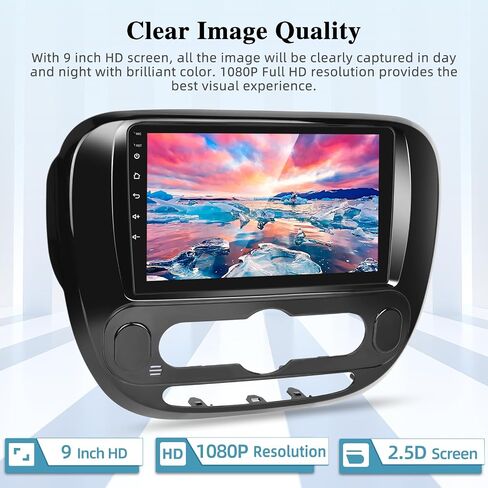 [2+64G] راديو سيارة Android 13 لسيارة Kia Soul 2014-2019 (Auto AC) مع Carplay اللاسلكي وAndroid Auto - شاشة ستيريو سيارة تعمل باللمس 9 بوصة - واجهة مستخدم متعددة/GPS/WiFi + كاميرا احتياطية AHD in Saudi Arabia
