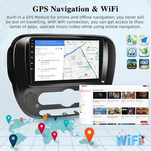 [2+64G] راديو سيارة Android 13 لسيارة Kia Soul 2014-2019 (Auto AC) مع Carplay اللاسلكي وAndroid Auto - شاشة ستيريو سيارة تعمل باللمس 9 بوصة - واجهة مستخدم متعددة/GPS/WiFi + كاميرا احتياطية AHD in Saudi Arabia