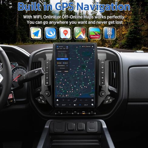 Android 13 Vertical Screen car Stereo for Chevrolet Silverado GMC Sierra 2013-2019 Radio Upgrade Replacement Head Unit Android auto Bluetooth carplay GPS Navigation (OEM 8-inch Screen) in Saudi Arabia