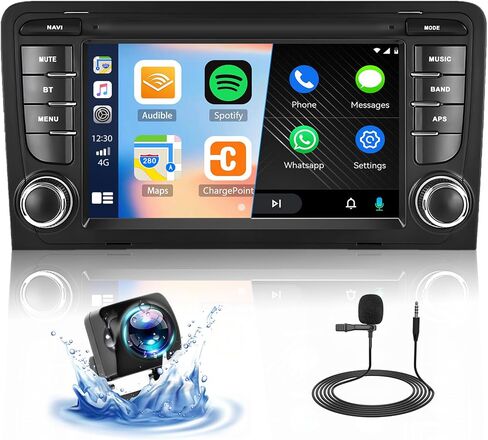 SIXTOP [2+64G] Android Car Stereo for Audi A3 S3 RS3 2003-2012 Upgrade Replacement Radio with Carplay Android Auto Mirror Link 30 Themes 7 inch Touchscreen Head Unit FM GPS Bluetooth+Backup Camera&MIC in Saudi Arabia
