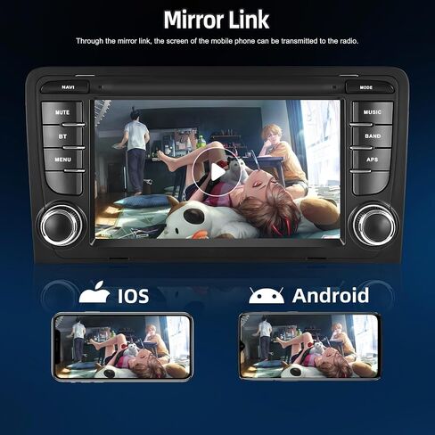 SIXTOP [2+64G] Android Car Stereo for Audi A3 S3 RS3 2003-2012 Upgrade Replacement Radio with Carplay Android Auto Mirror Link 30 Themes 7 inch Touchscreen Head Unit FM GPS Bluetooth+Backup Camera&MIC in Saudi Arabia