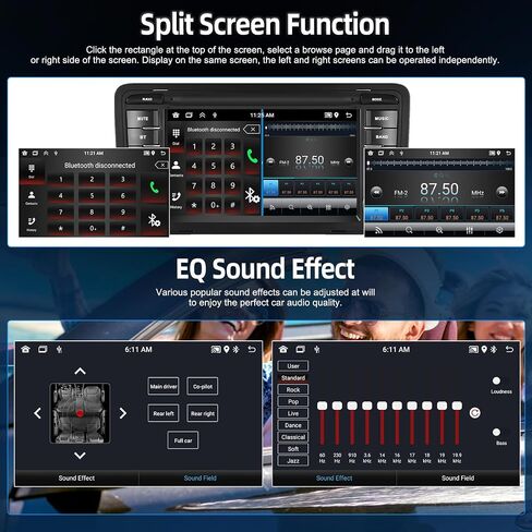 SIXTOP [2+64G] Android Car Stereo for Audi A3 S3 RS3 2003-2012 Upgrade Replacement Radio with Carplay Android Auto Mirror Link 30 Themes 7 inch Touchscreen Head Unit FM GPS Bluetooth+Backup Camera&MIC in Saudi Arabia