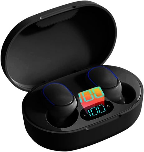 Acuvar Fully Wireless Bluetooth 5.0 Rechargeable iPX4 Water & Sweat Proof Earbud Headphones w Microphone, Touch Controls, Smart LCD Charging Case, 3D Stereo Bass and Noise Cancelling (Light Blue) in Kuwait