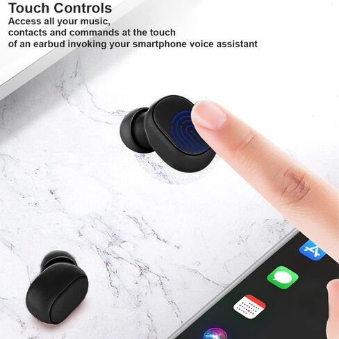 Acuvar Fully Wireless Bluetooth 5.0 Rechargeable iPX4 Water & Sweat Proof Earbud Headphones w Microphone, Touch Controls, Smart LCD Charging Case, 3D Stereo Bass and Noise Cancelling (Light Blue) in Kuwait