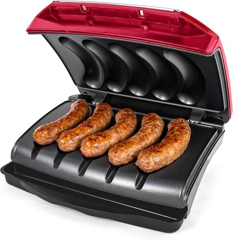 Homecraft Electric Sausage & Brat Grill with Oil Drip Tray, Carry Handle, and Cord Storage, up to 5 Links of Beef, Turkey, Chicken, Veggie Sausages, or Hot Dogs in Saudi Arabia