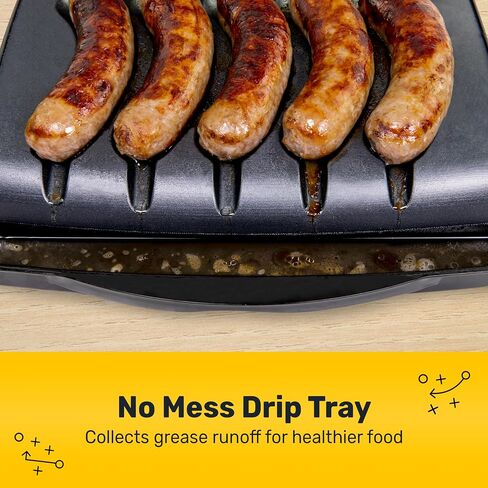 Homecraft Electric Sausage & Brat Grill with Oil Drip Tray, Carry Handle, and Cord Storage, up to 5 Links of Beef, Turkey, Chicken, Veggie Sausages, or Hot Dogs in Saudi Arabia