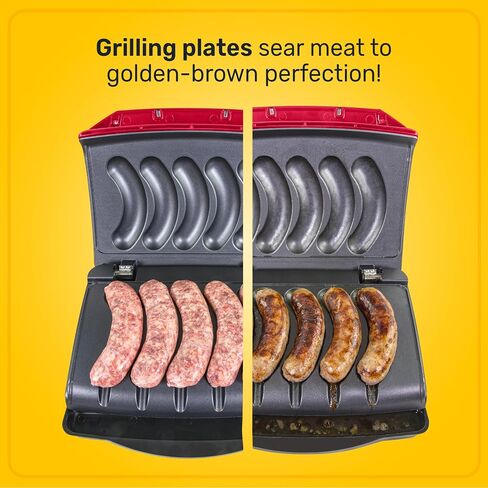 Homecraft Electric Sausage & Brat Grill with Oil Drip Tray, Carry Handle, and Cord Storage, up to 5 Links of Beef, Turkey, Chicken, Veggie Sausages, or Hot Dogs in Saudi Arabia